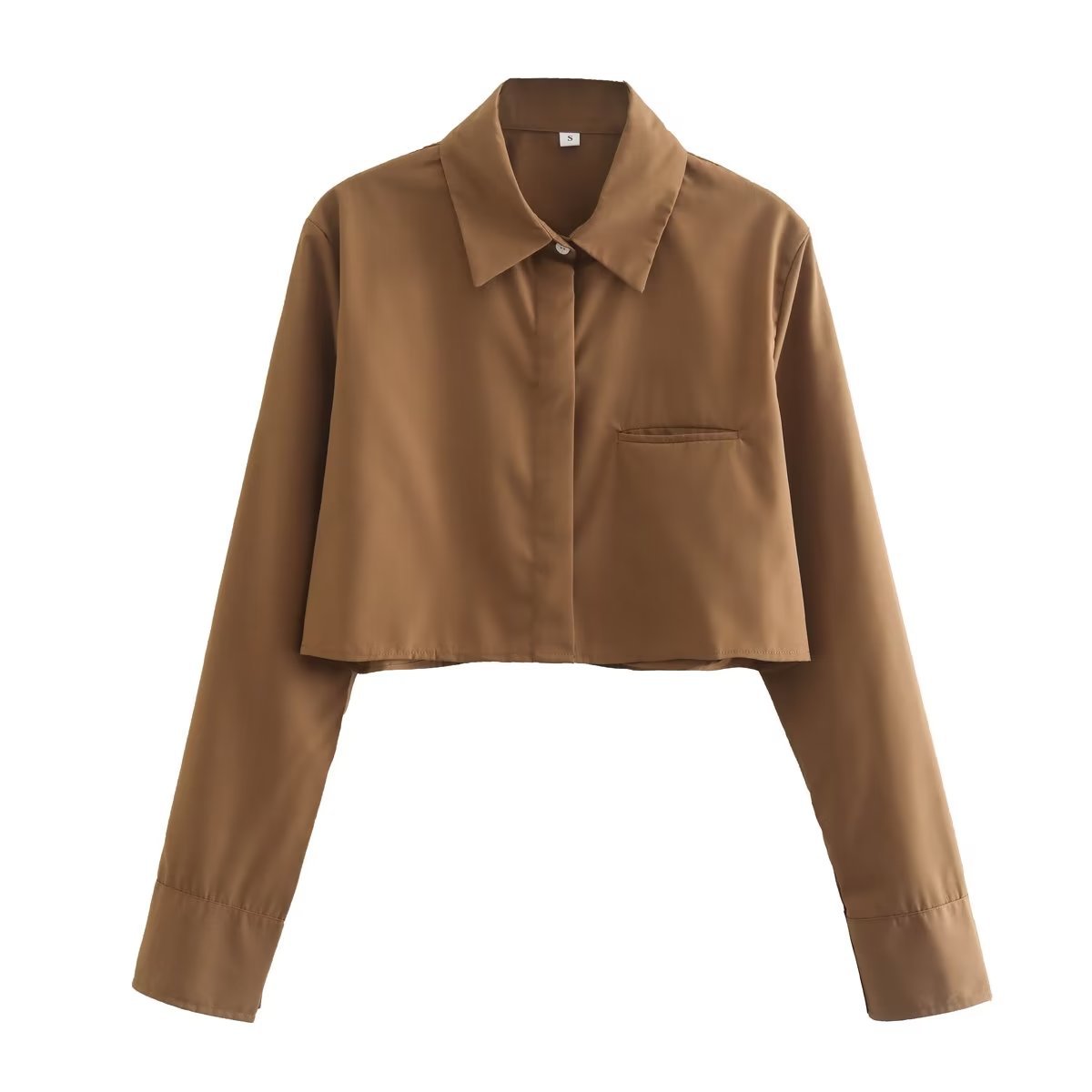 European and American style women's solid color long sleeved loose shirt for women