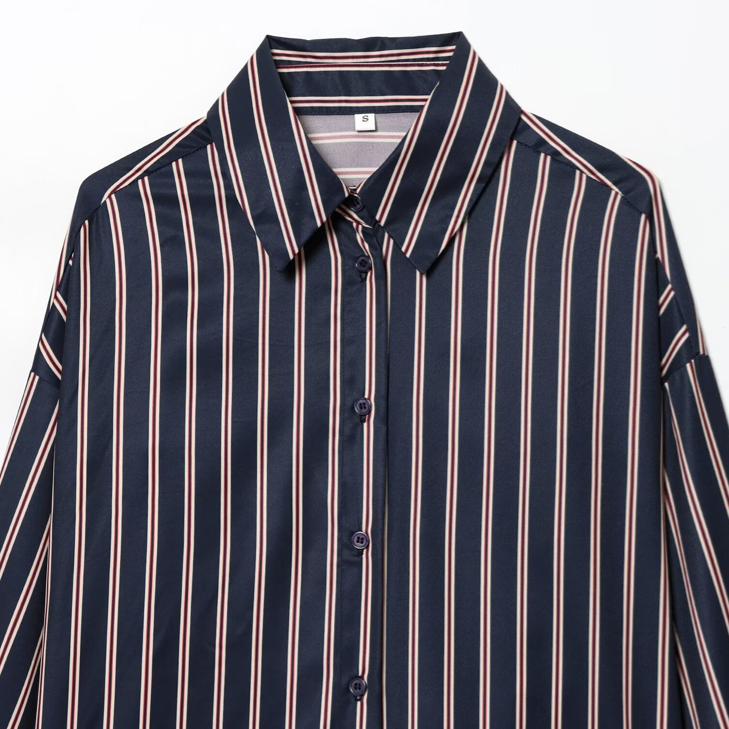 Autumn casual striped long sleeved shirt