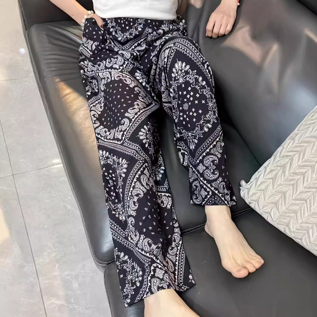 High waisted slanted pocket straight leg pants