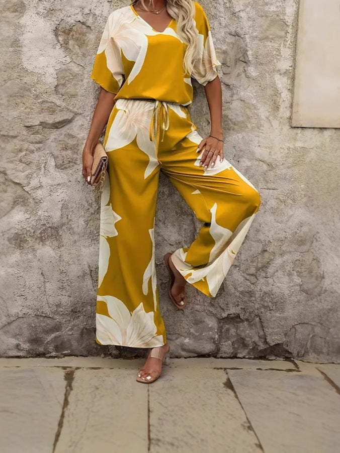 Fashionable Printed Casual Set for Women Spring Summer New Style Printed Fashion Outfit