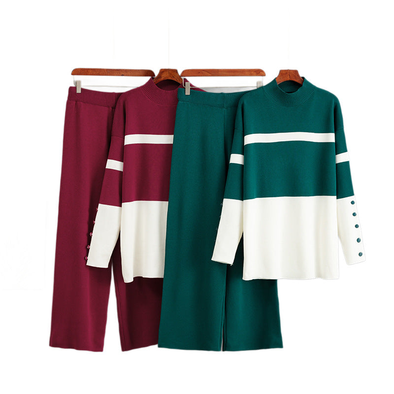 Loose wide leg pants two-piece set