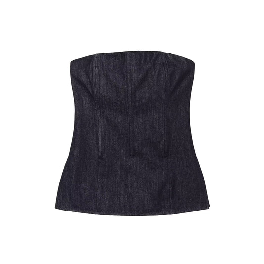 Spicy girl denim cotton breast wrapped top