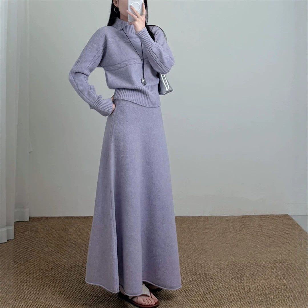 Waist up long sleeved pullover sweater set