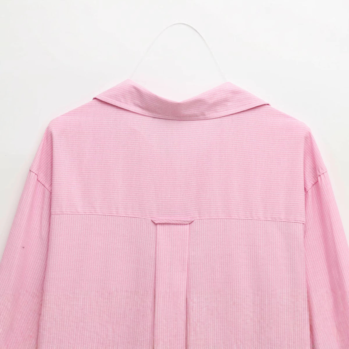 Fashion striped Oxford long sleeved lapel simple loose shirt for women