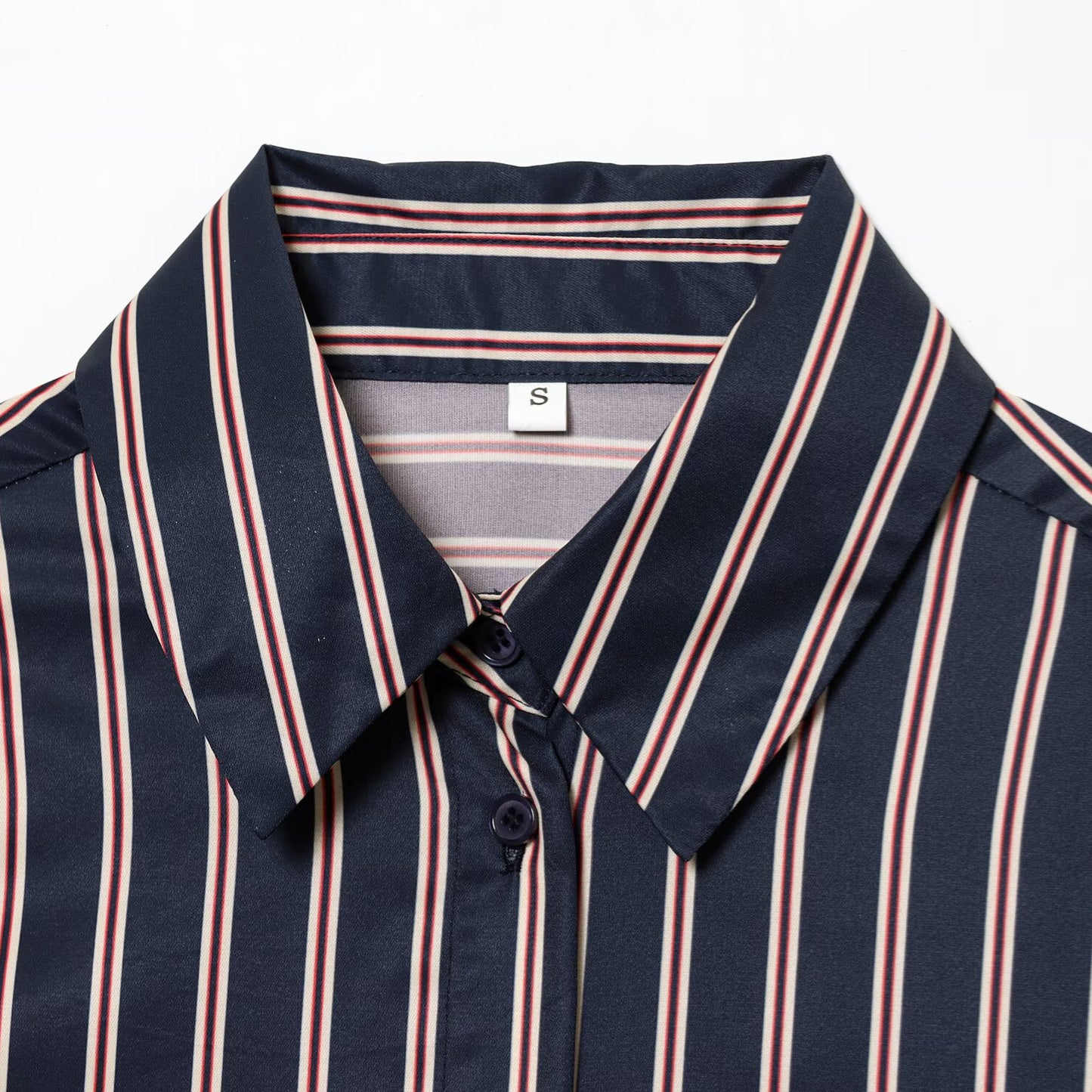 Autumn casual striped long sleeved shirt