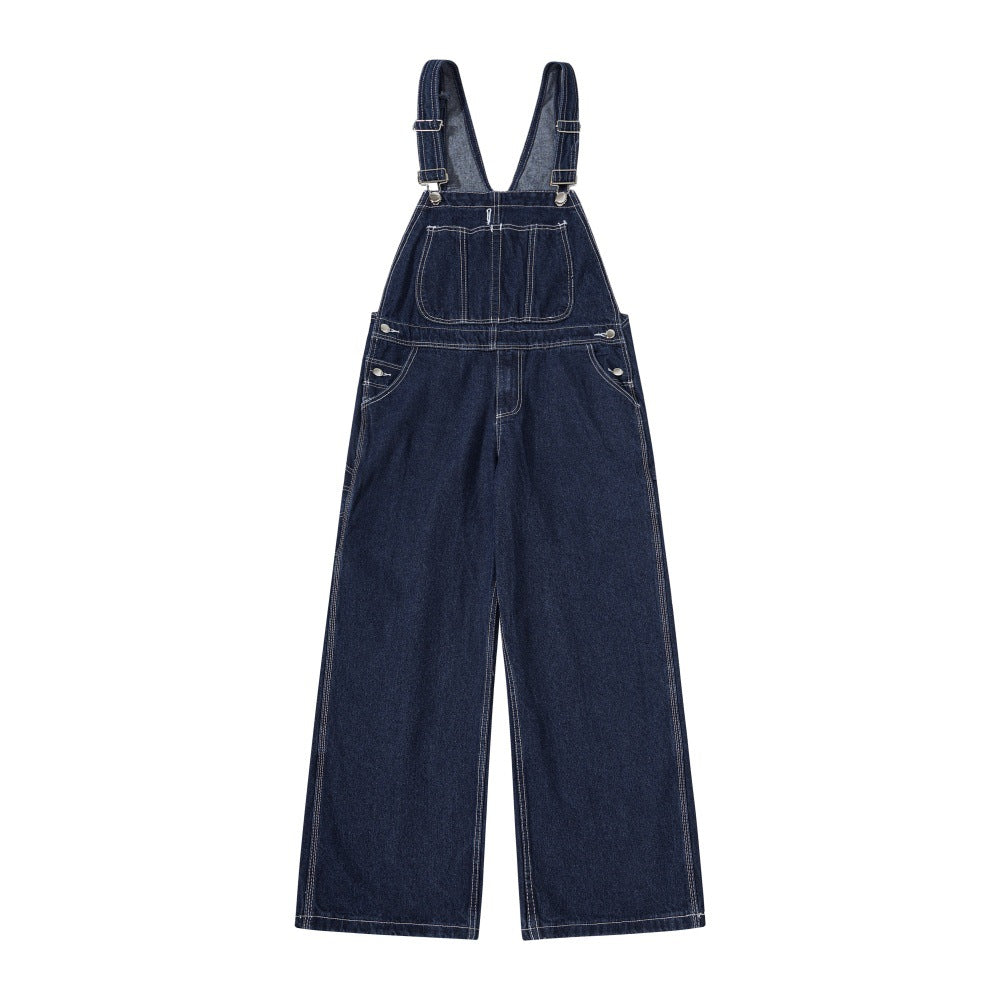Loose wide leg straight leg denim pants