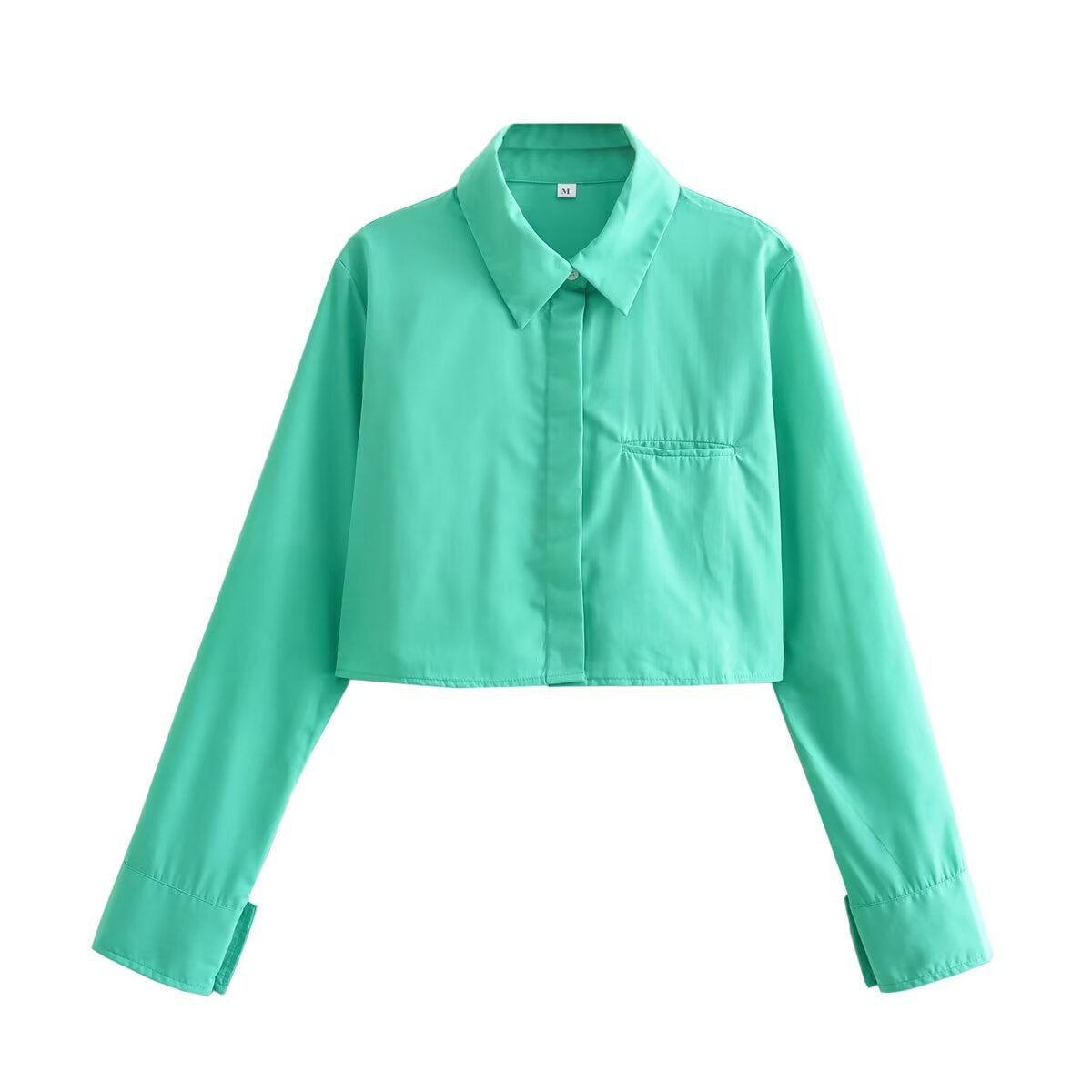European and American style women's solid color long sleeved loose shirt for women