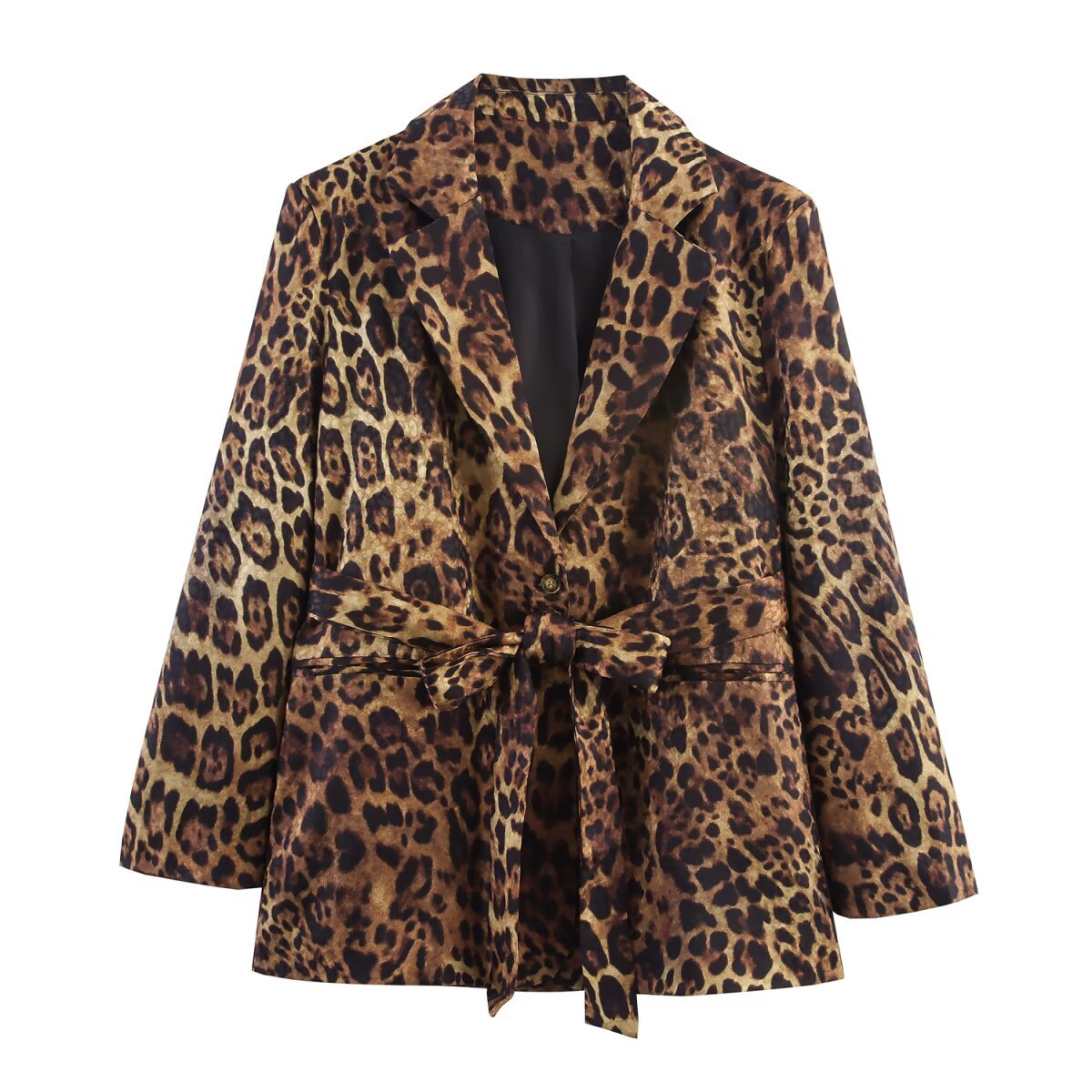 Animal print jacquard suit+pants set