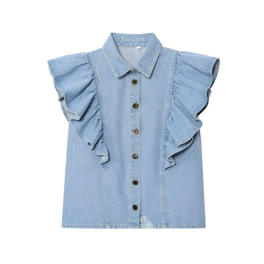 Stacked denim shirt