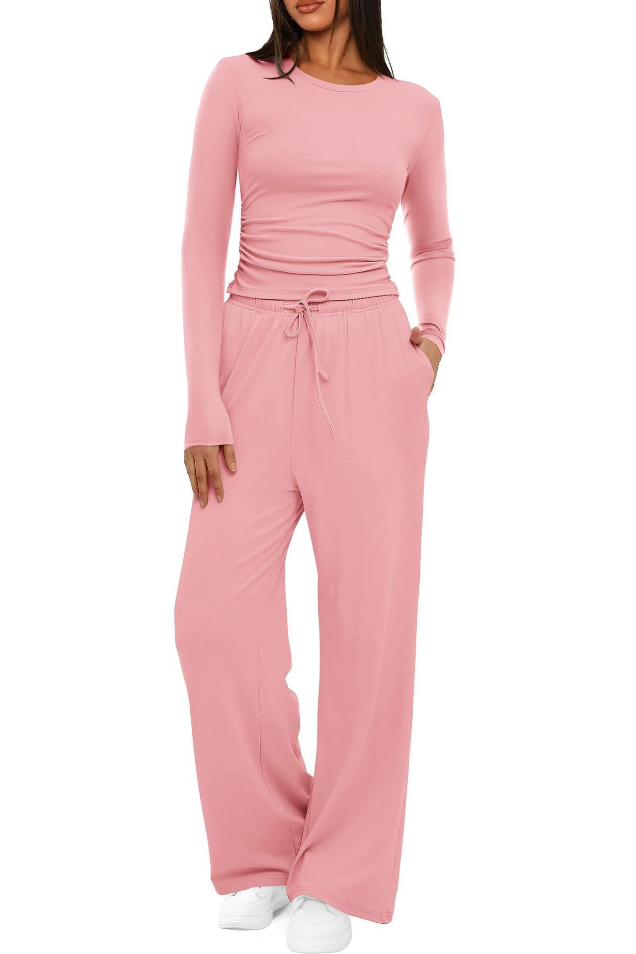 Long sleeved solid color suit