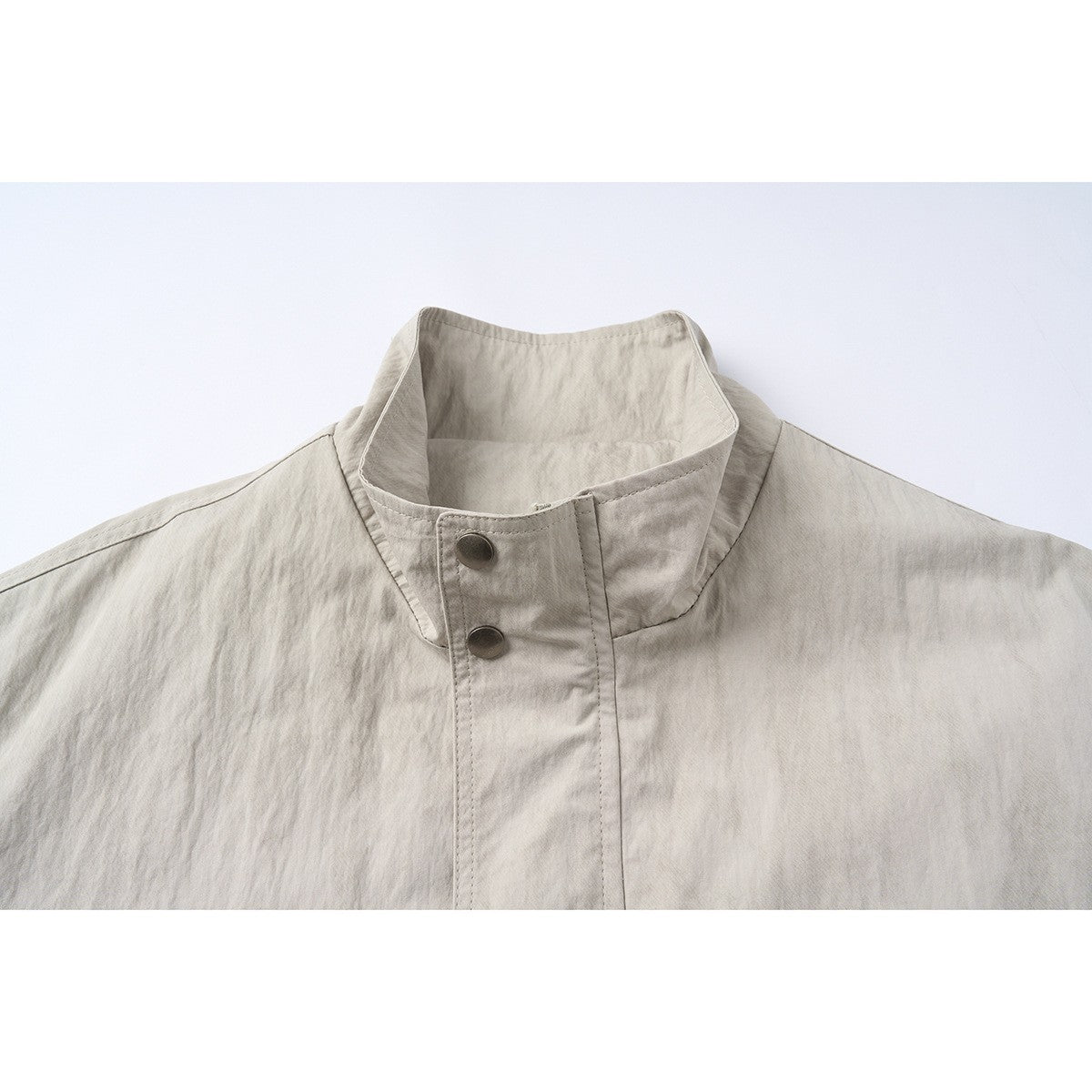 Barn Style Jacket  Stand Collar Workwear Pleated Brand Outerwear