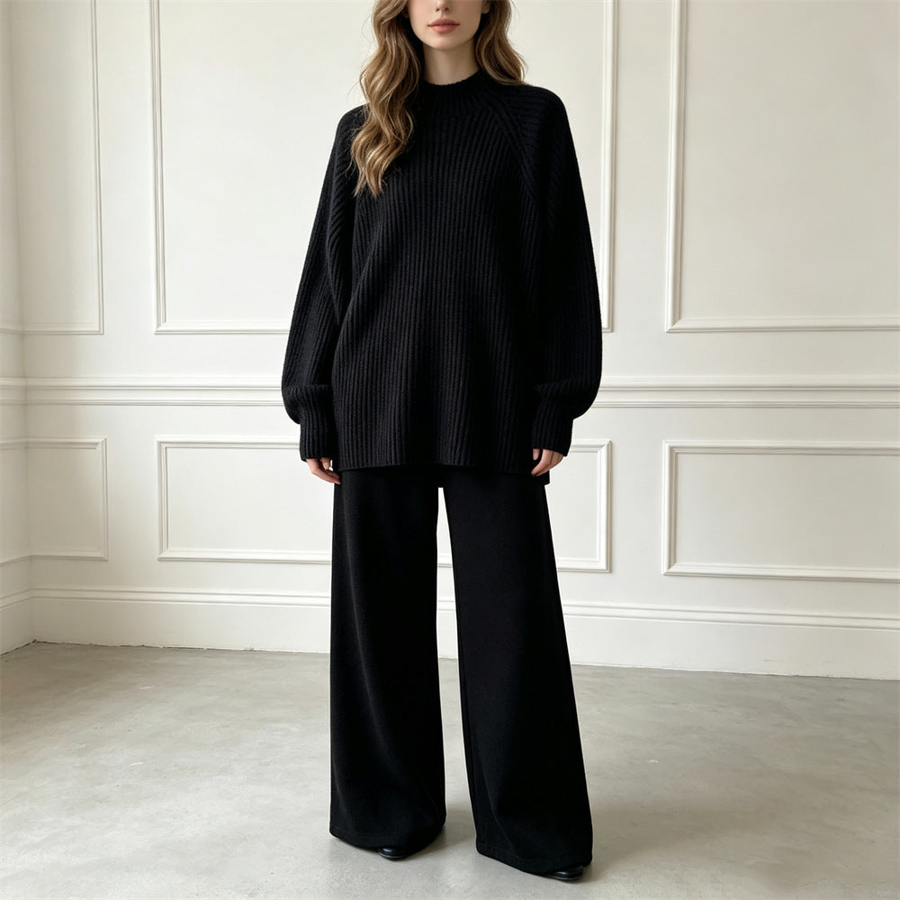 Sweater wide leg pants set