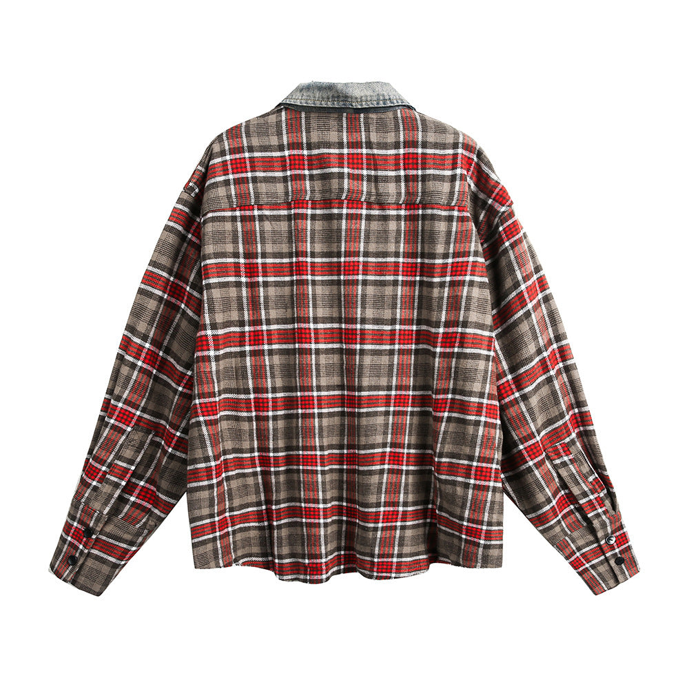 Plaid loose long sleeved shirt