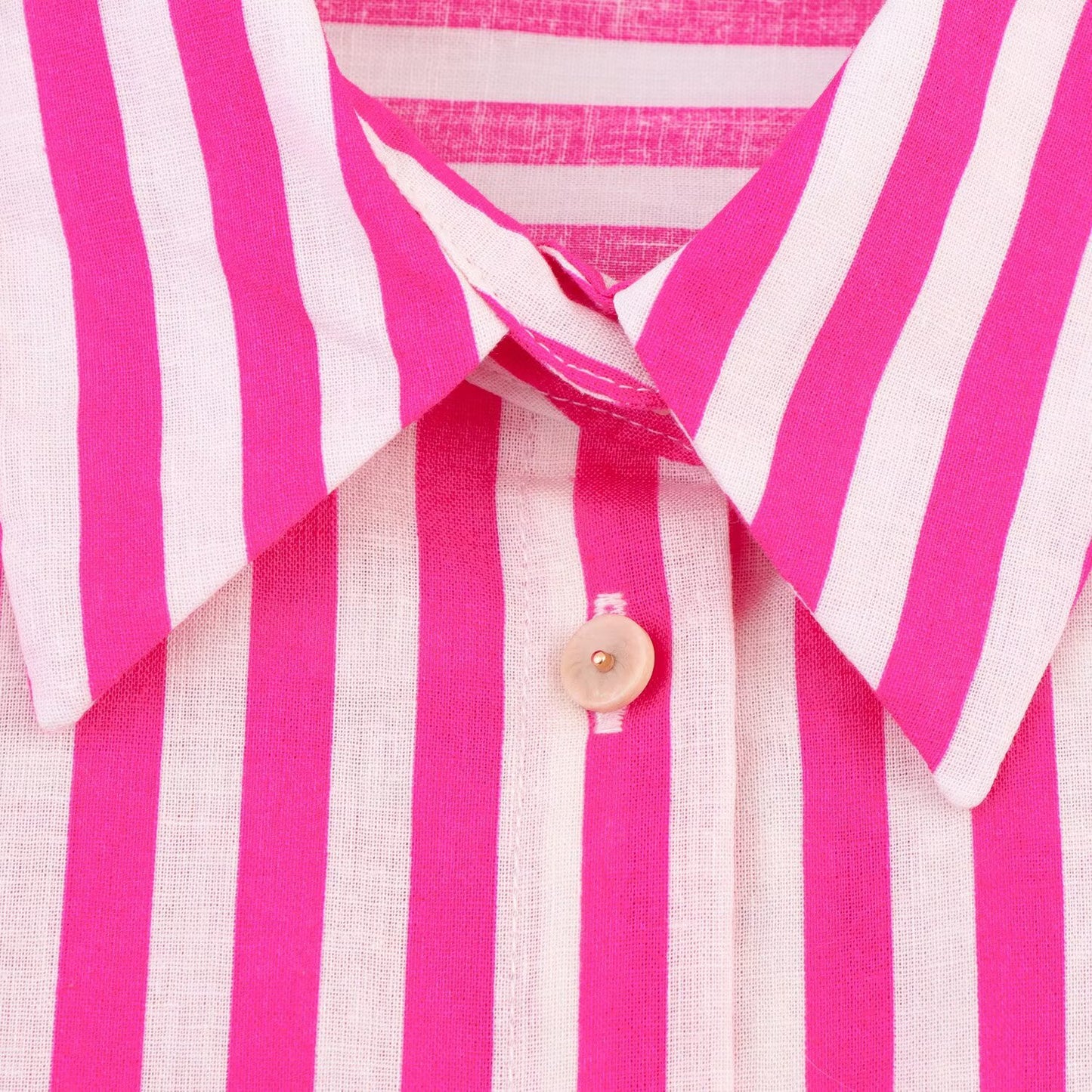 Collar long sleeved contrasting striped shirt top for women4