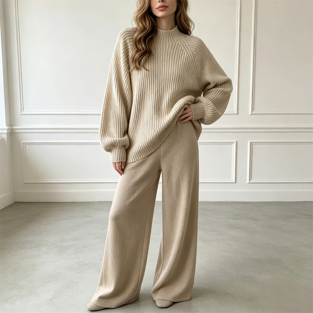 Sweater wide leg pants set