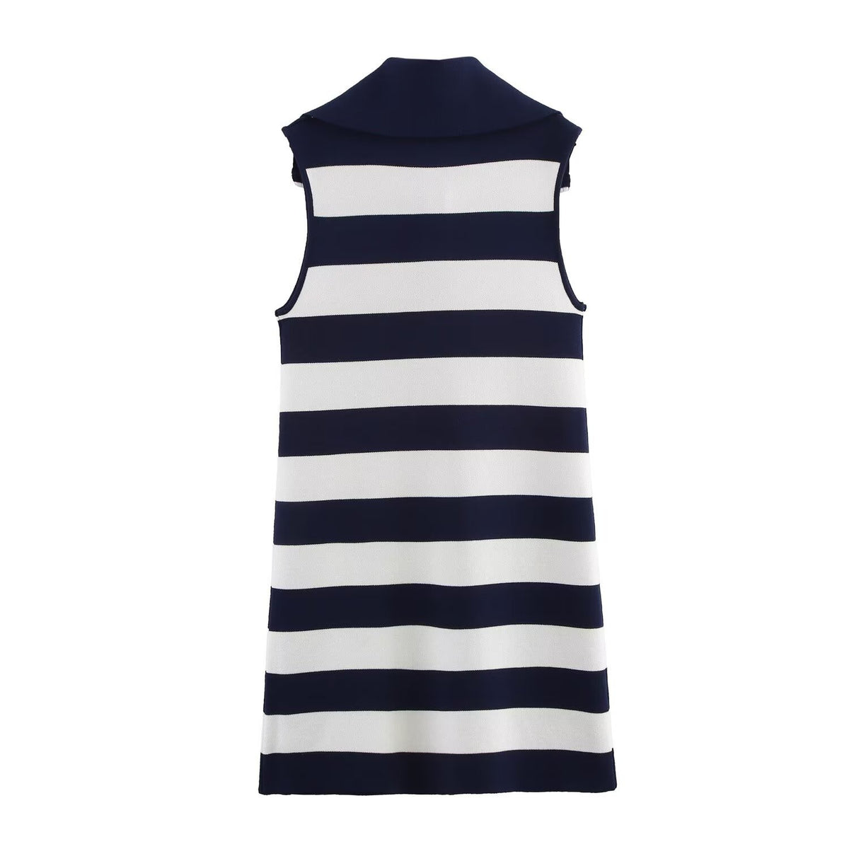 Street striped knitted sleeveless dress