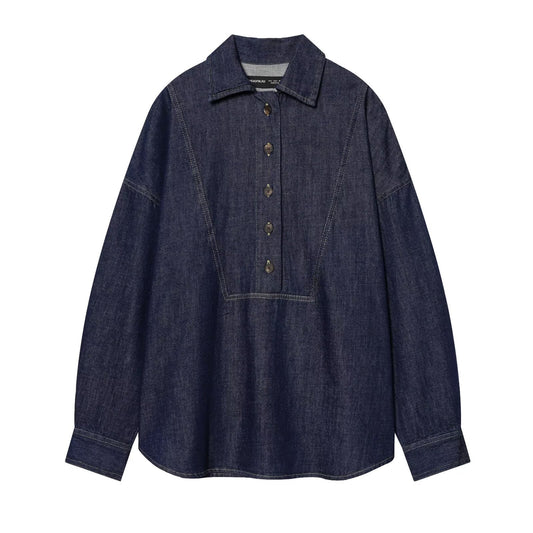 Women's versatile denim shirt
