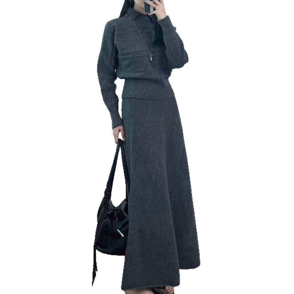 Waist up long sleeved pullover sweater set