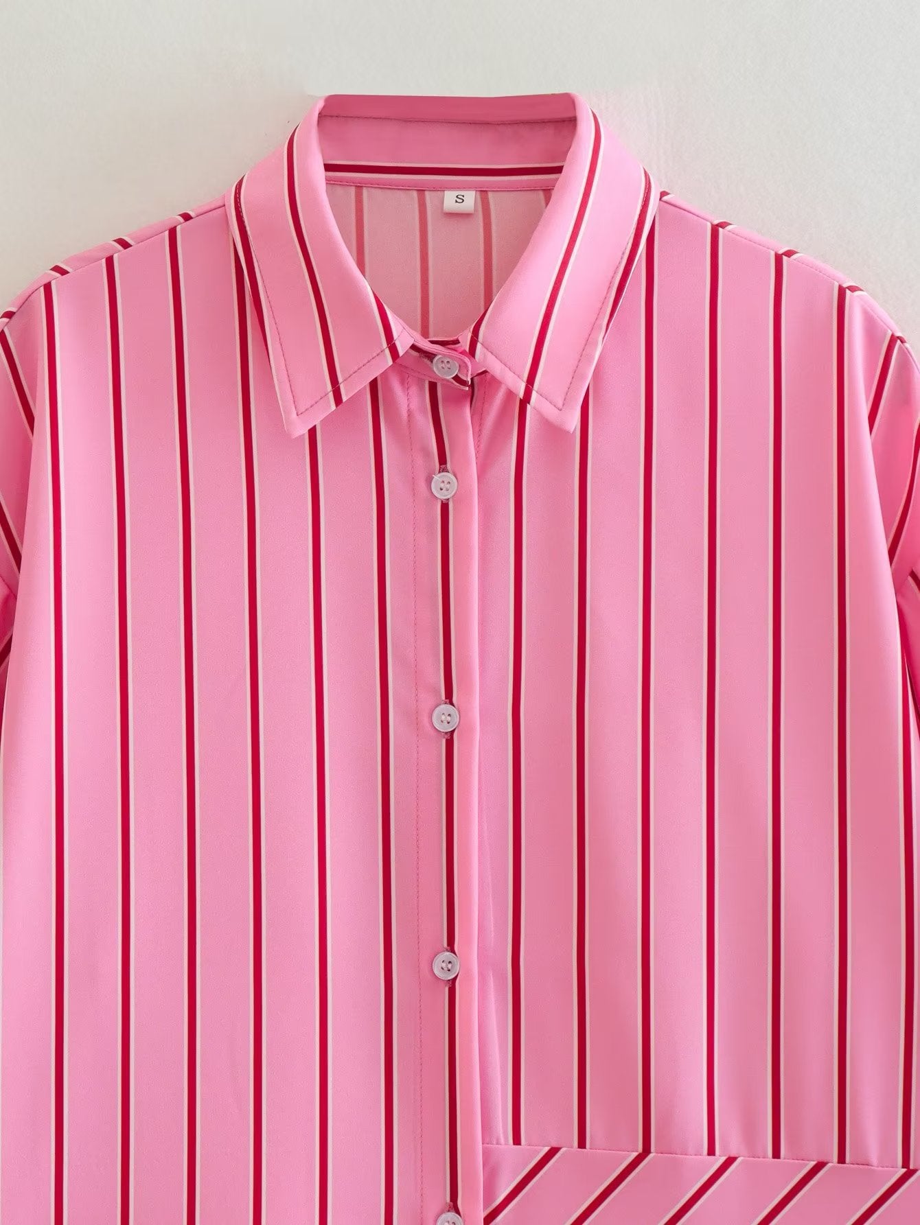 Autumn New Fashion Irregular Arrangement Stripe Shirt Top Women