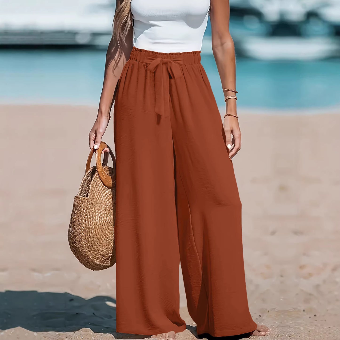 Ladies' Casual Comfortable Wide-Leg Pants Women's Trousers