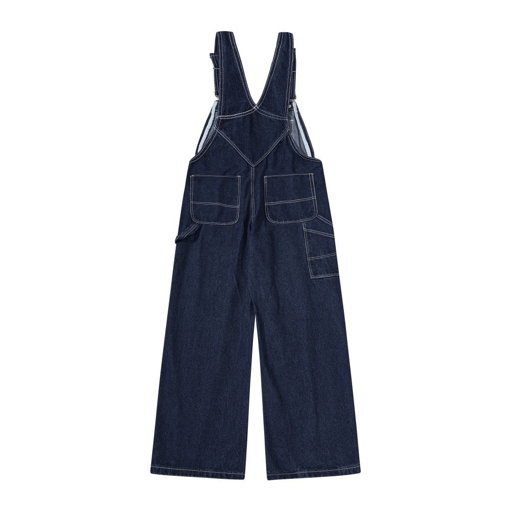 Loose wide leg straight leg denim pants