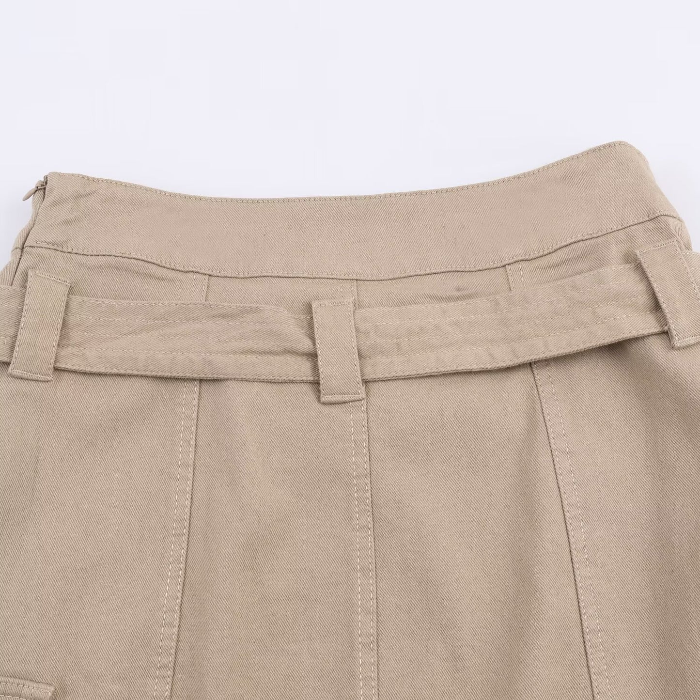 Belt matched workwear Midi skirt