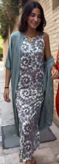 Elegant Loose Fit Cardigan Dress Set for Women