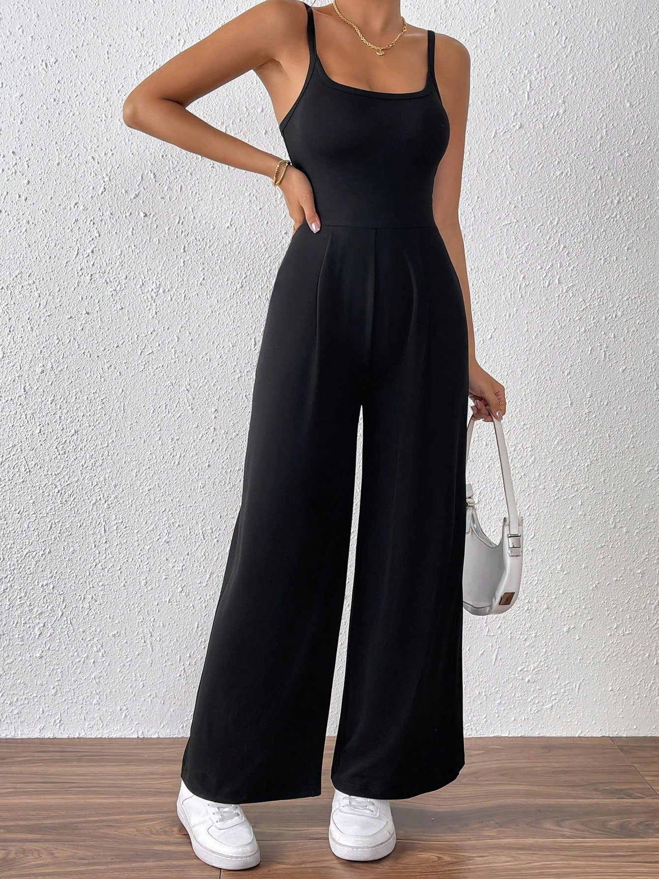 Women's simple and elegant jumpsuit sexy backless camisole jumpsuit pants