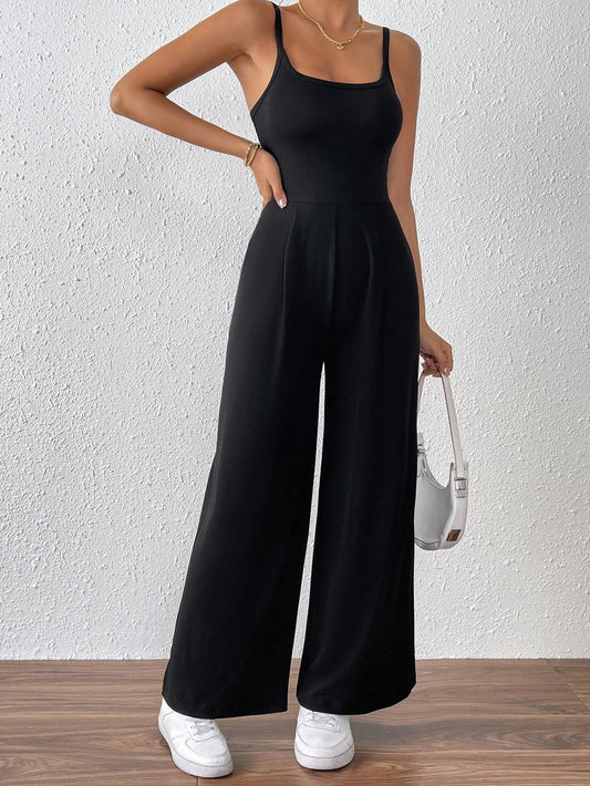 Women's simple and elegant jumpsuit sexy backless camisole jumpsuit pants