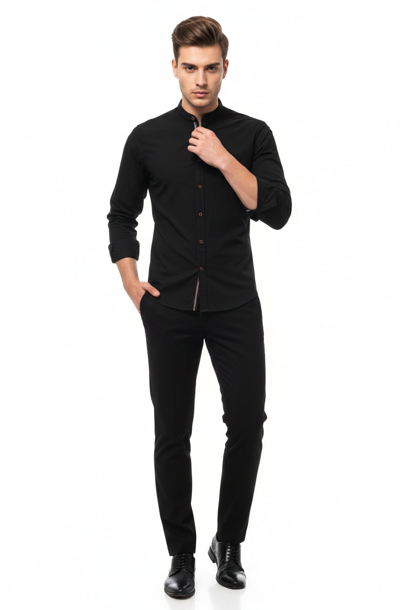 Chemise à boutons brodée