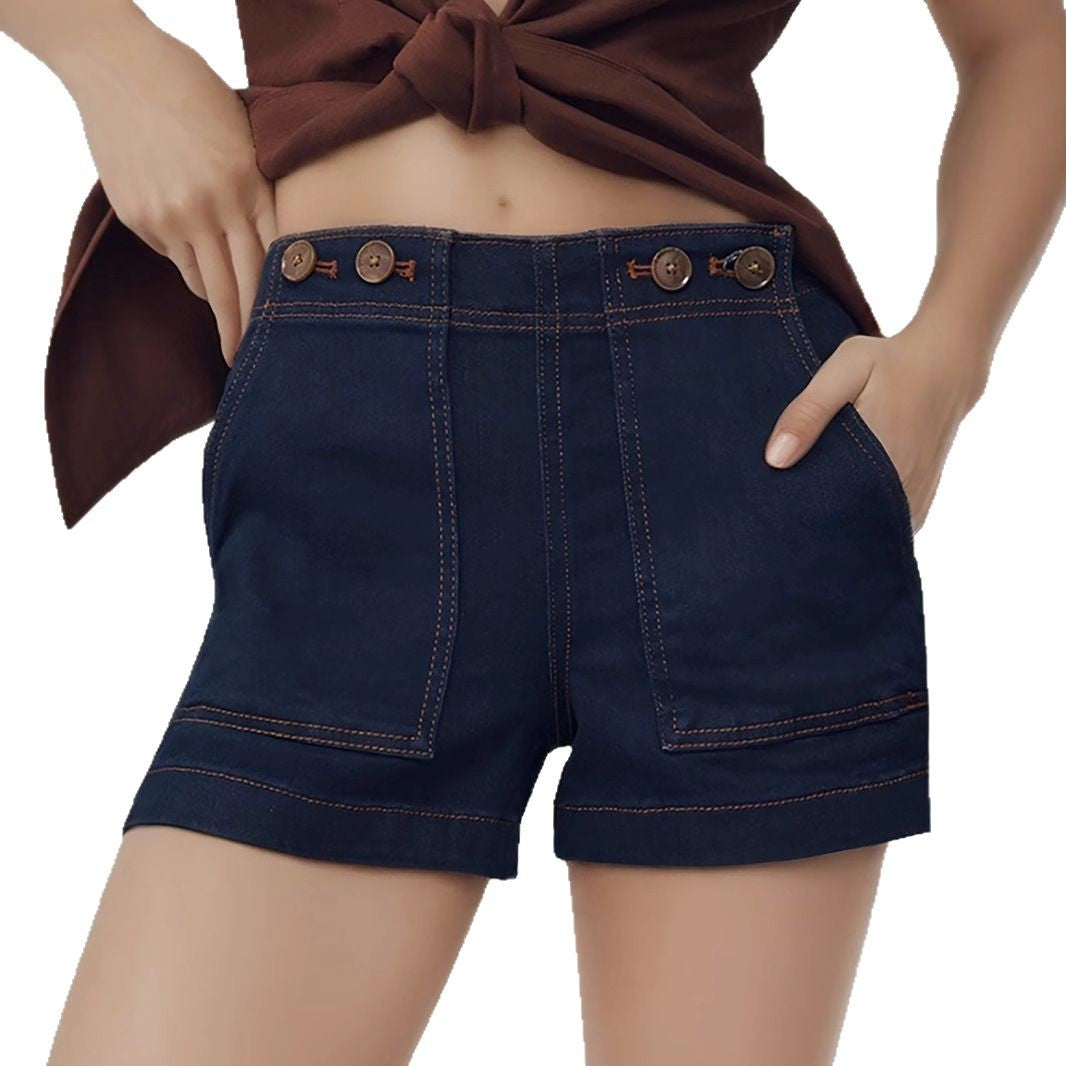 Slim fit denim shorts