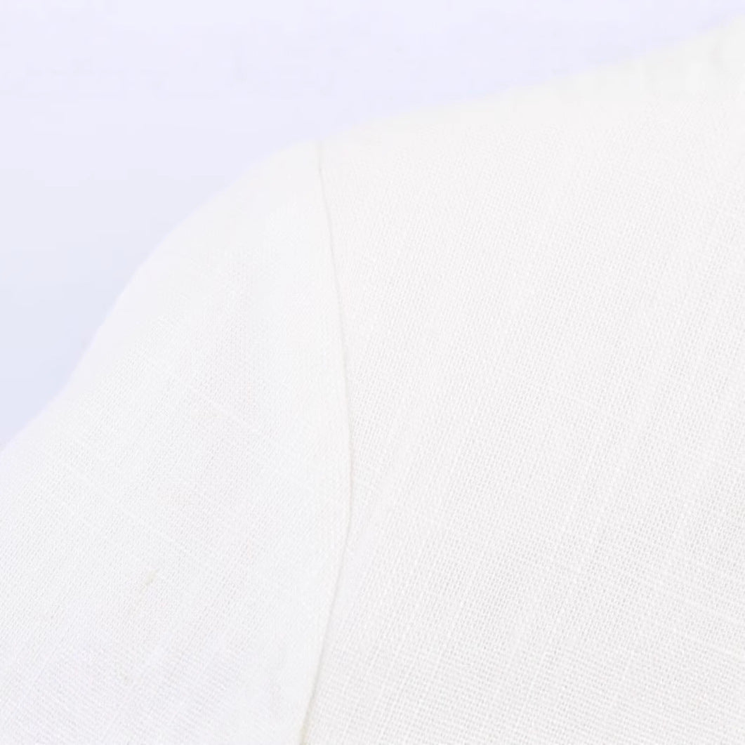 Collar long sleeved single breasted white loose jacket for women