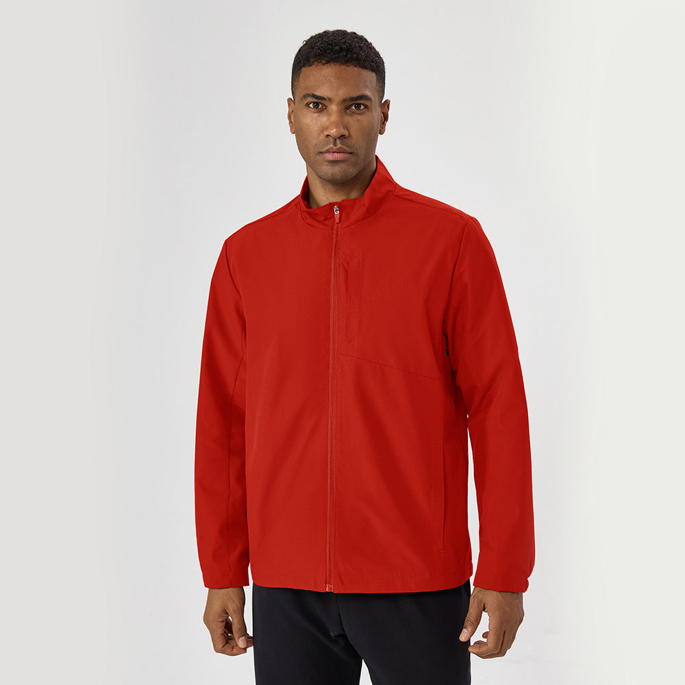 Stand up collar long sleeved zipper jacket