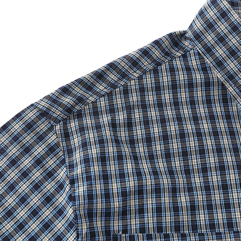Loose short sleeved checkered shirt