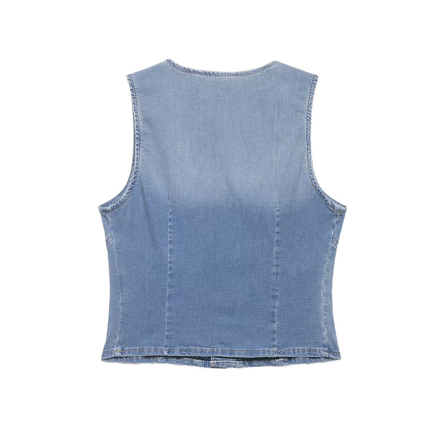 French street denim slim fit vest top