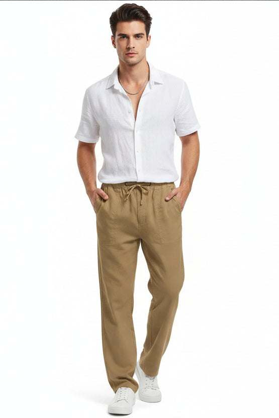 Pantalon droit à cordon