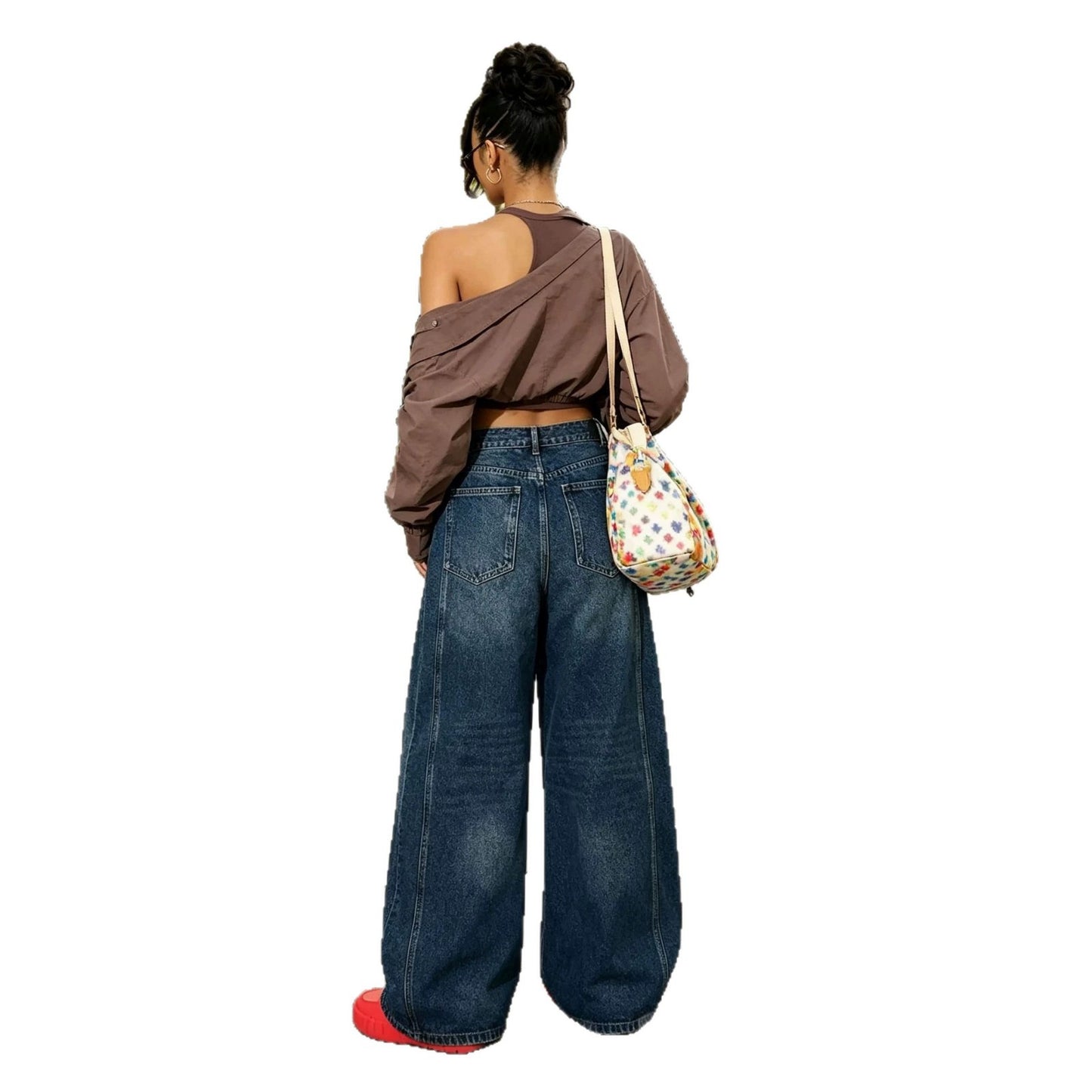 New Retro Irregular Deconstructed Knife-Edge Jeans