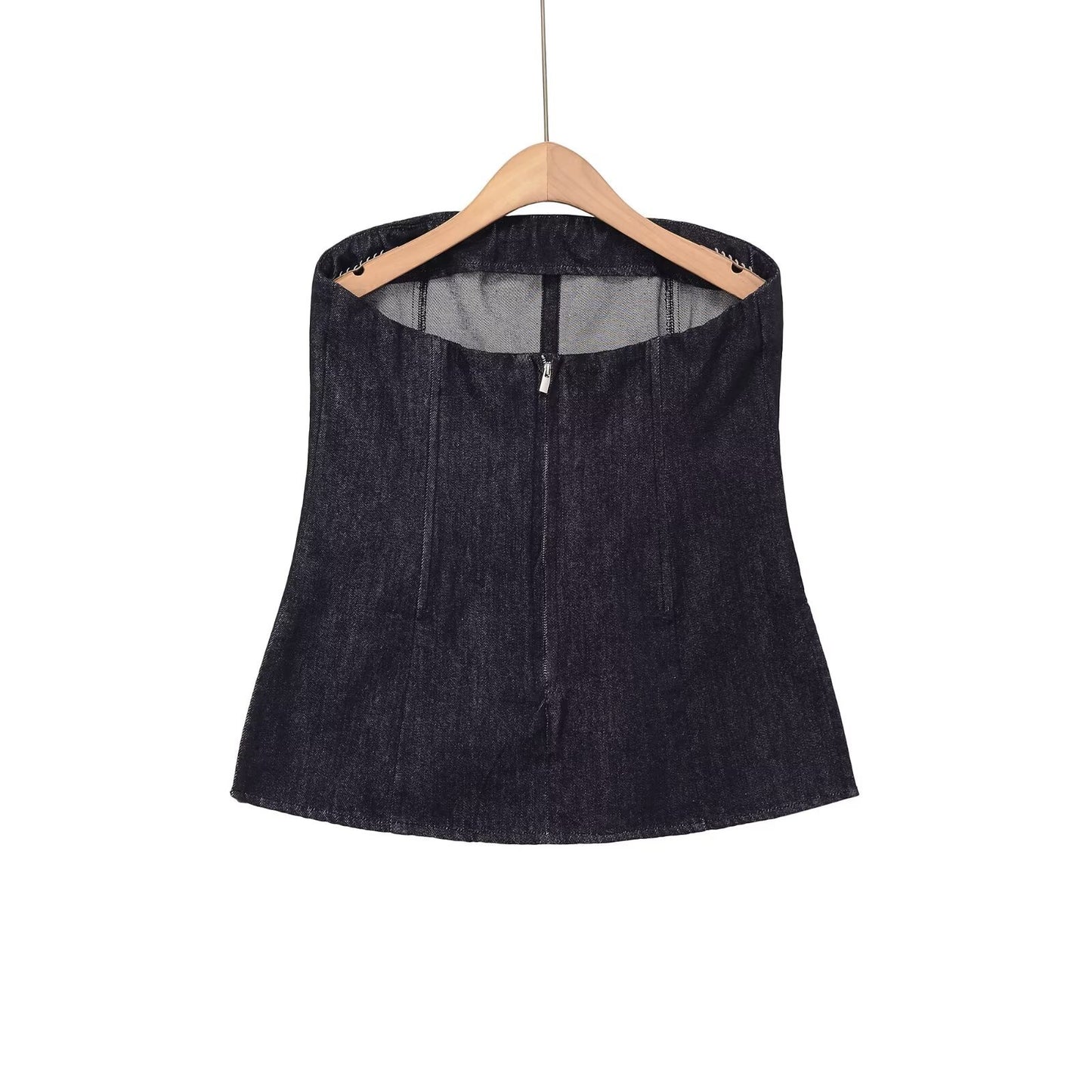 Spicy girl denim cotton breast wrapped top