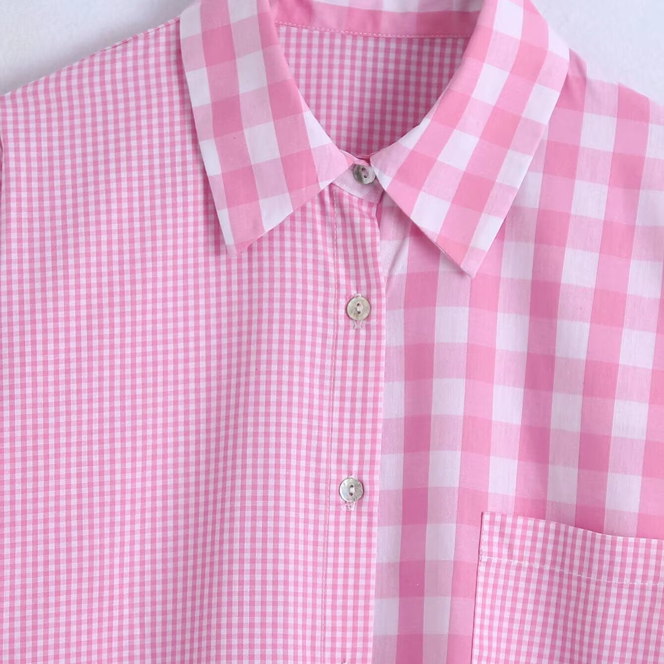 Style Women's Blouse with Splicing Design, Fashionable and Versatile Classic Shirt