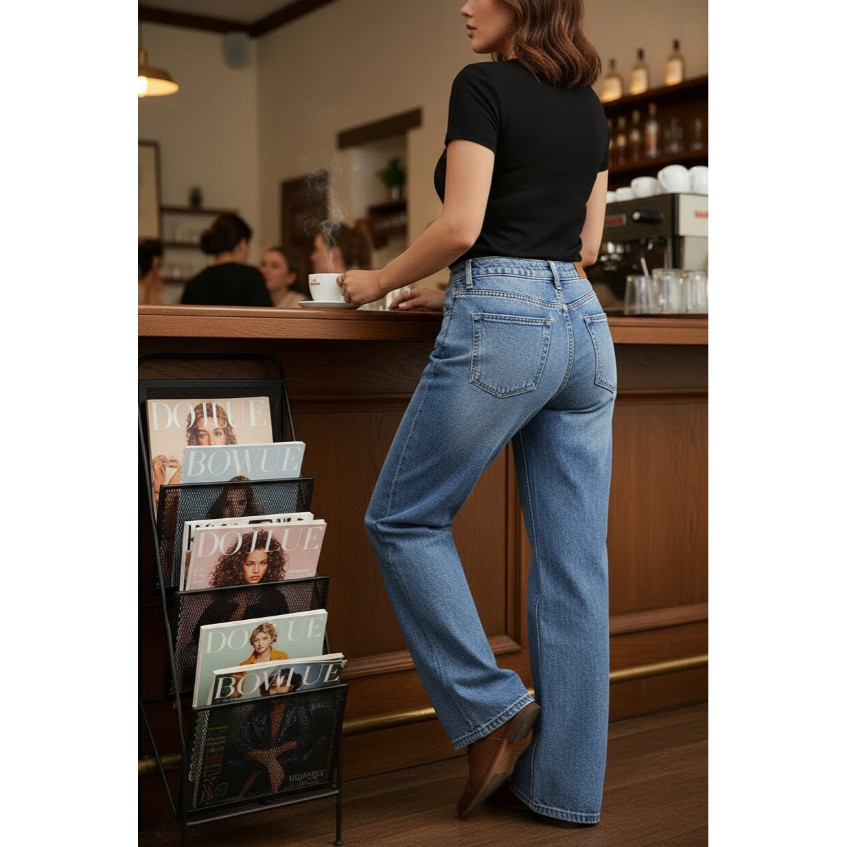 HME Women's Denim Pants Casual Loose Wide Leg Straight Leg Long Pants Fashion Women's Clothing for Trade
