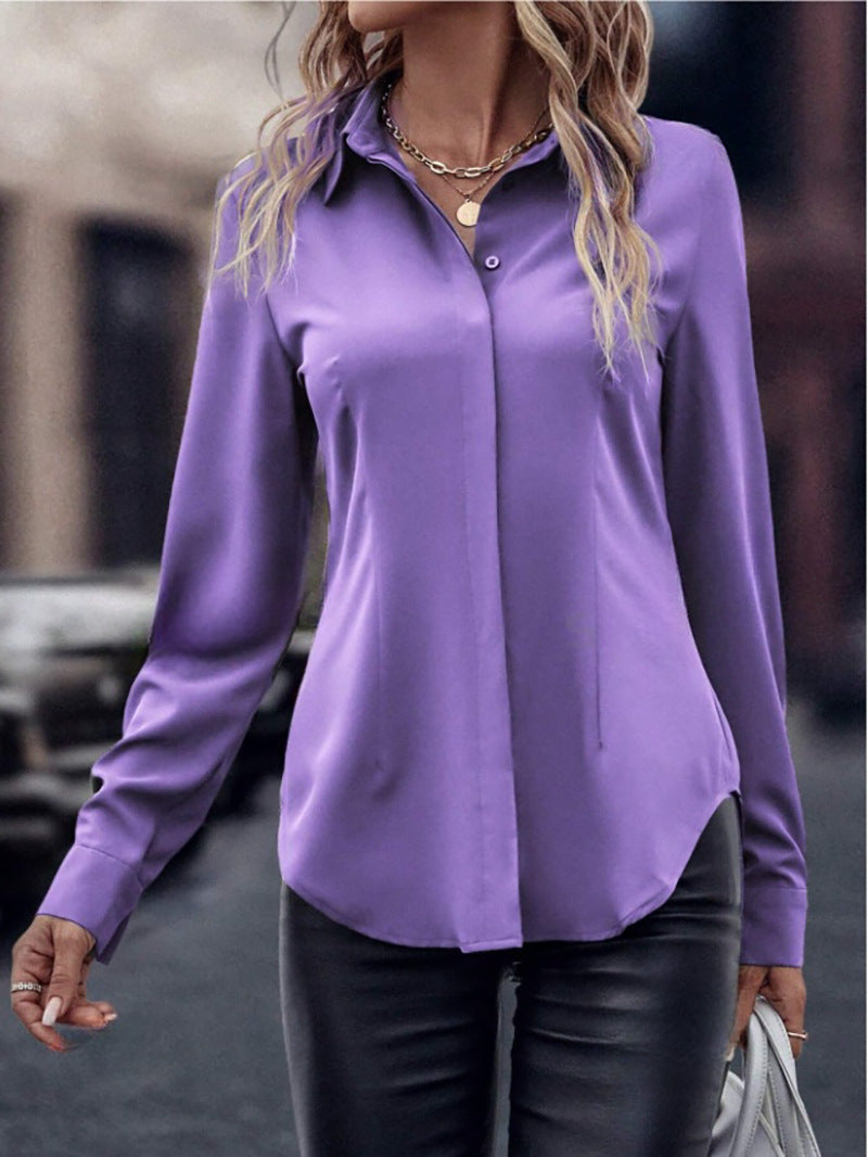 Collar long sleeved top