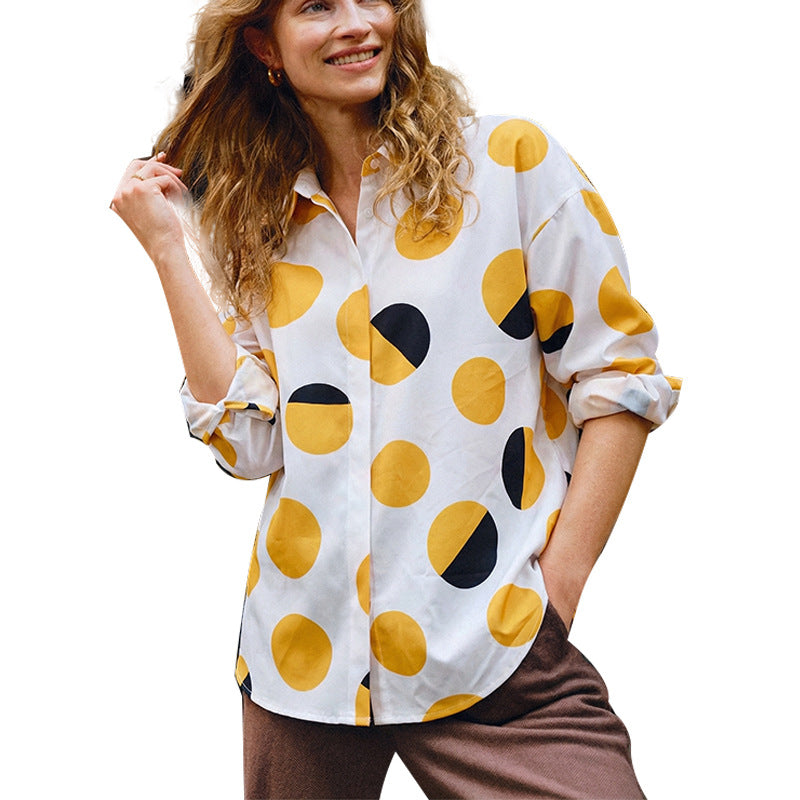 Polka dot long sleeved shirt