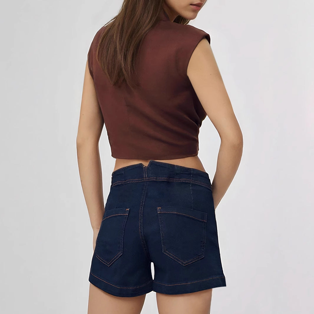 Slim fit denim shorts
