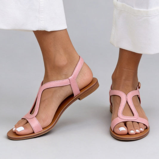 Casual flat bottomed women's shoes with exposed toe straps beach sandals for women