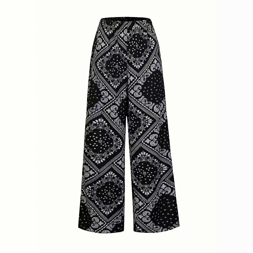 High waisted slanted pocket straight leg pants