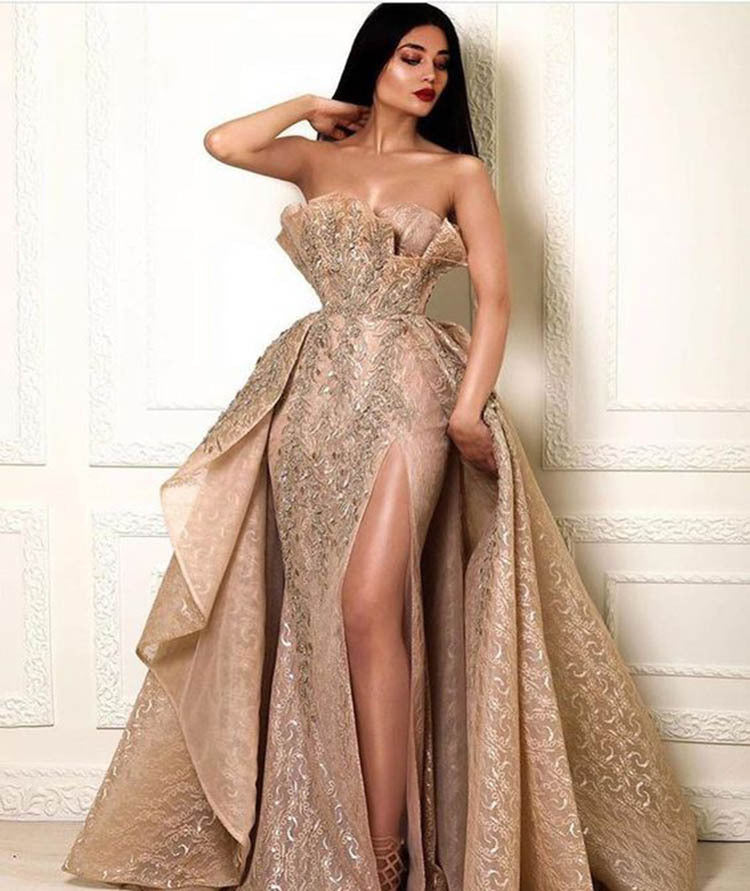 Sleeveless Strapless Flared Long Dress Evening Gown