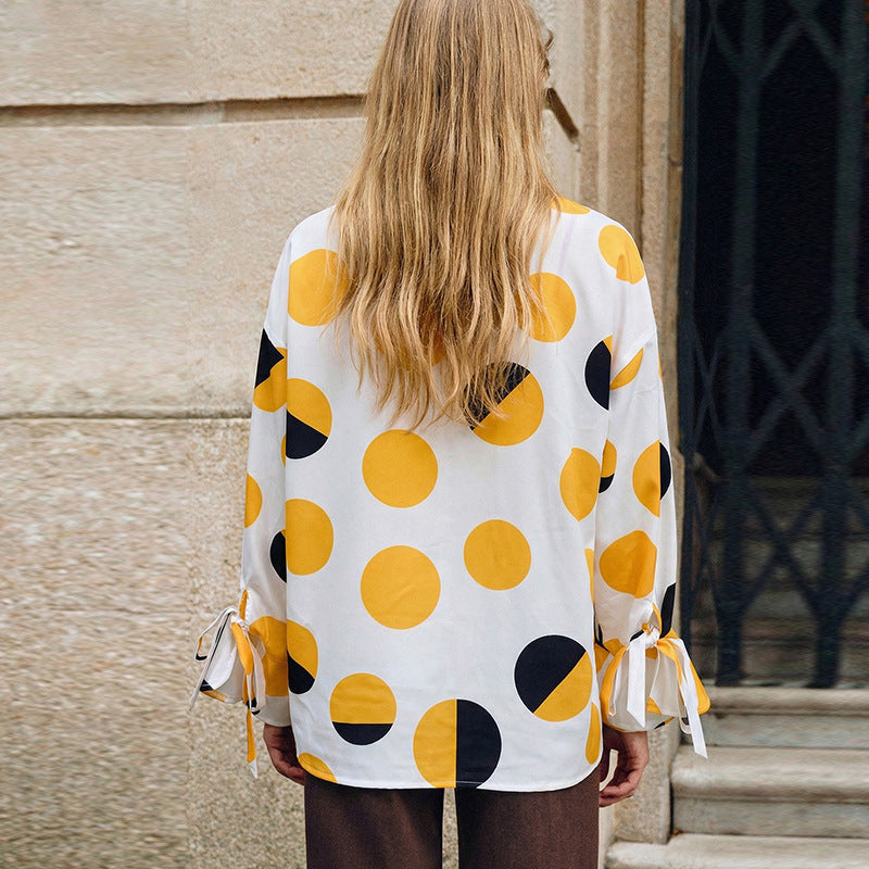 Polka dot long sleeved shirt