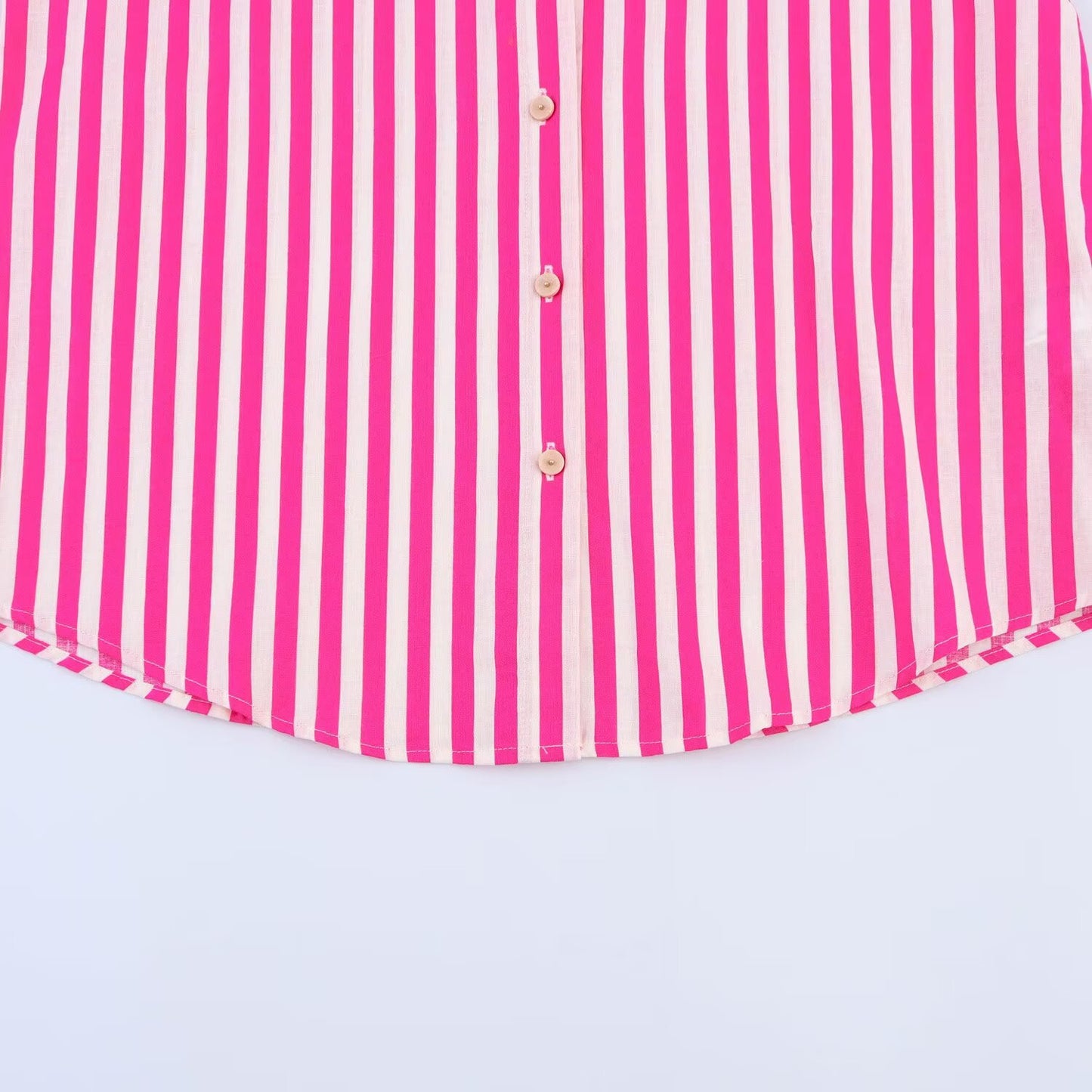 Collar long sleeved contrasting striped shirt top for women4