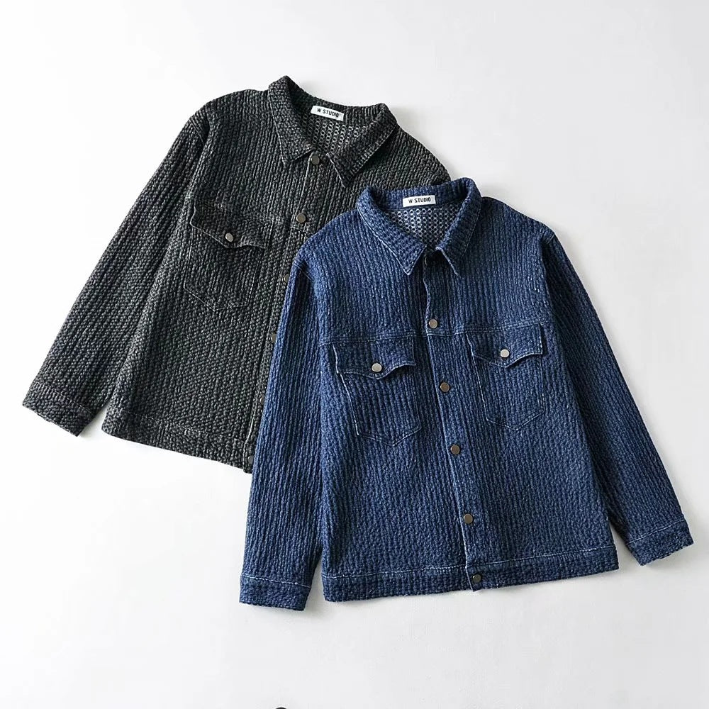 Boyfriend style loose mid length denim jacket ins women's new lazy style top