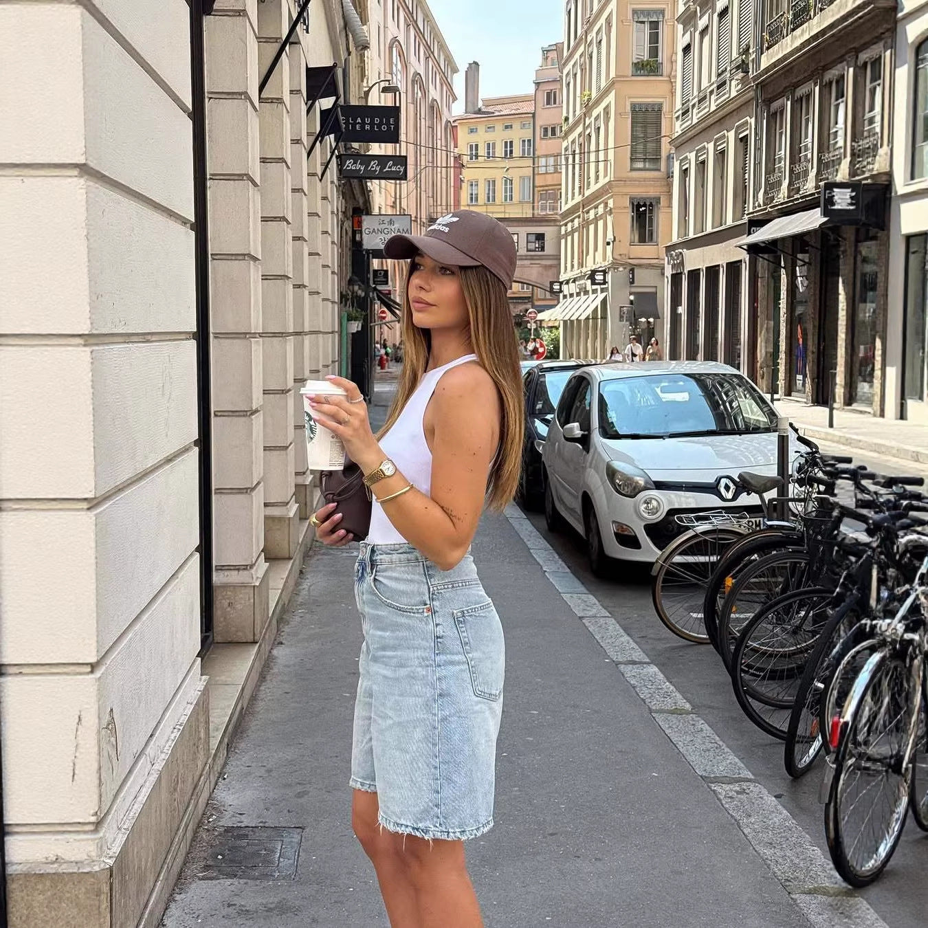 Vintage Distressed High-Waisted Mid-Length PantsStreetwear Loose Denim Shorts for Women